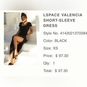 L*Space Black High-Low Dress XS